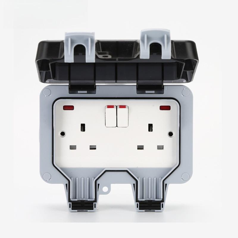 Boîtier Boîte de Commande Prise Étanche IP66 Extérieur Prise Extérieure Imperméable Prise de Chargement USB Protection contre les Fuites