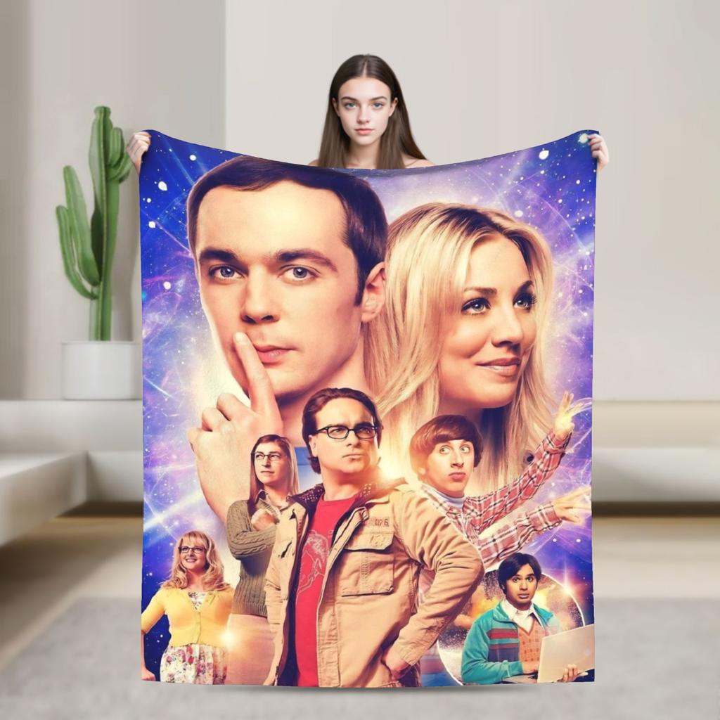 American The Big Bangs Theory Soft Warm Blanket Picnic Plush Throw Blanket Funny Couch Bed Flannel Bedspread Sofa Bed Cover