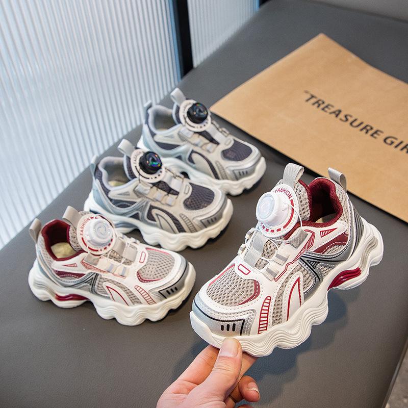 2025 new school children's shoes mesh girls spring sports shoes soft sole boys dad breathable running
