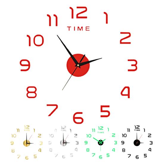Luminous Wall Clock Modern Design Easy to Install Battery Powered Silent Decorative 3D