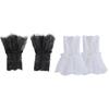 2x Elegant Arm Cuffs Lace Flower Wrist Cuffs Sleeves For Women Dress Outfit Enhancer Sheer Armwear Decorative Accessory