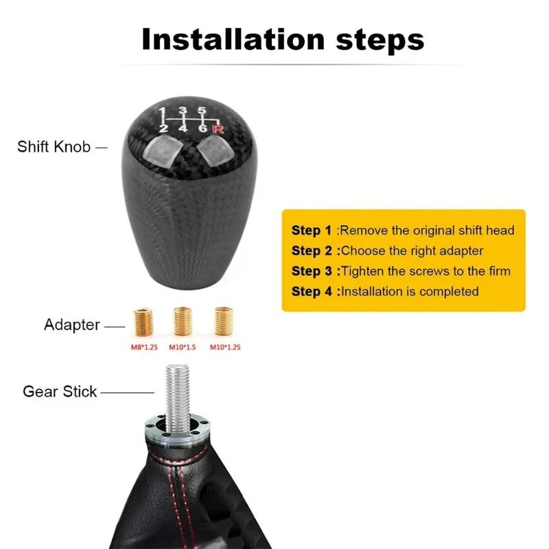 5-speed 6-speed Gear Shift, Long and Short Handle, Wave Stick Head, General Motors Modified Parts, Carbon Fiber Gear Shift Head