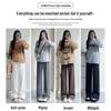 Lansa Women's Herringbone Chenille High-Waist Wide-Leg Pants