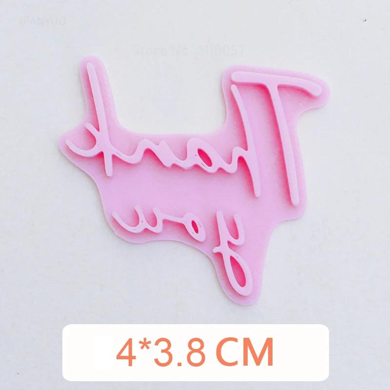 New English Blessing Words Happy Birthday Valentine Mother's Day Thank You Cookie Mold Embossing Stamp Press Frame Baking Tools