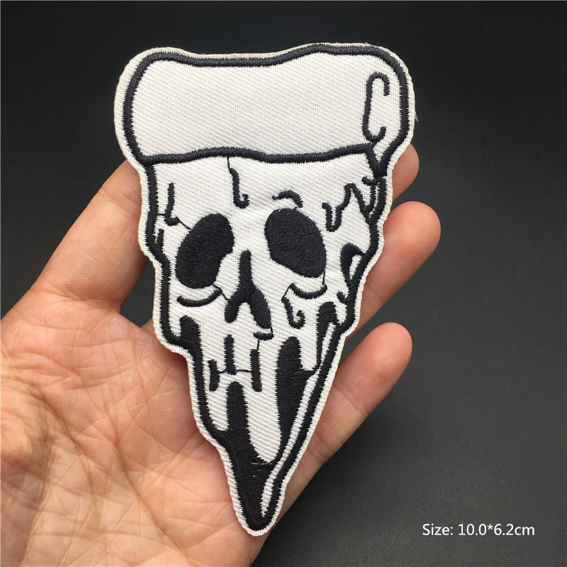 Rock Punk Patches On Clothes Clothing Thermoadhesive Patches Iron On Embroidered Patches Ghost Zipper Black And White Sewing