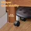 1PC with Wheels for Household Living Imitation Leather Portable Small Stool Universal Wheel Pulley Low Stool Silent Mobile