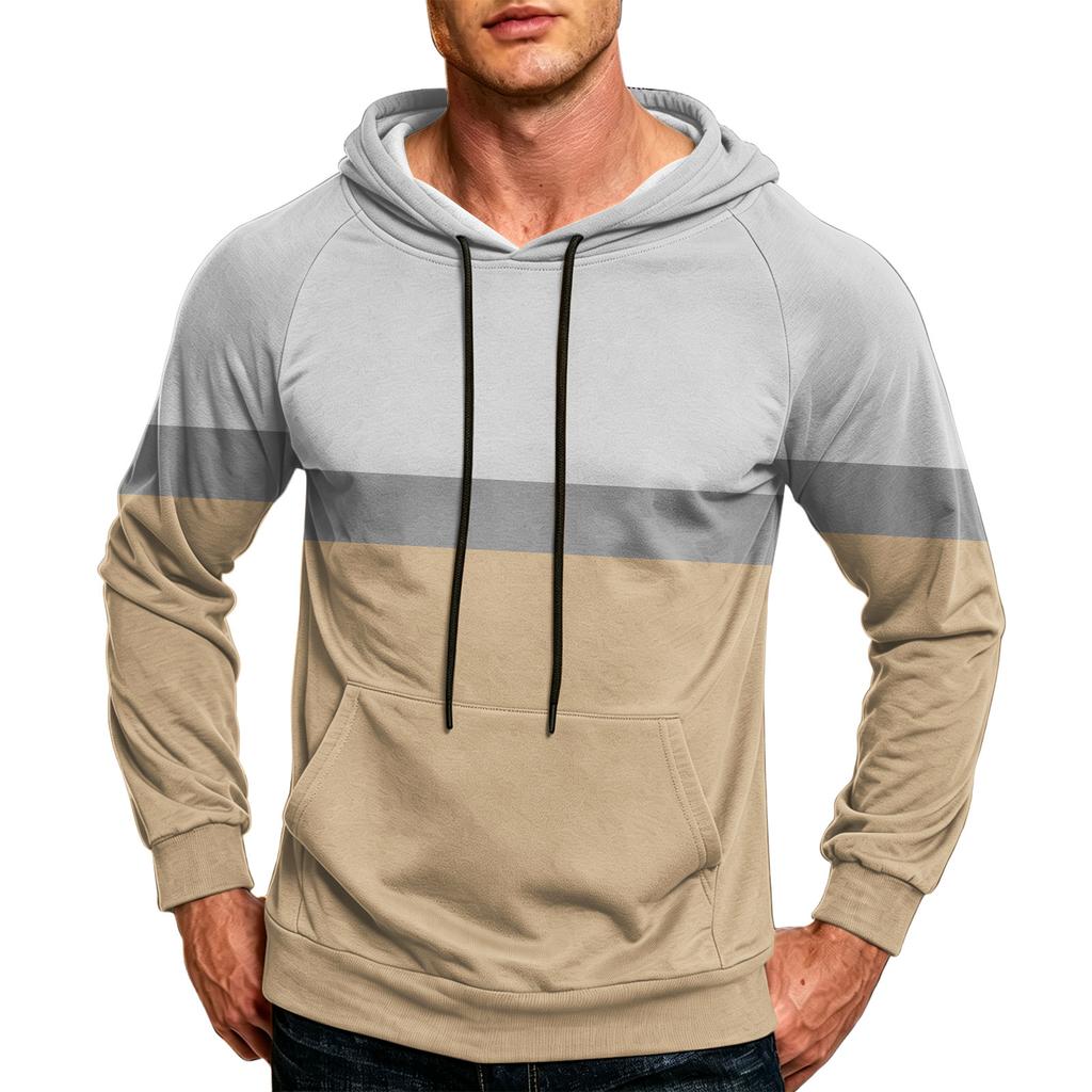Men's Casual Hoodie with Pocket Drawstring and Printed Design for Everyday Wear