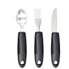 Adaptive Stainless Steel Anti-Tremor Tableware Set: Ergonomic Knife, Fork, Spoon with Rubber and Plastic Handles for Elderly Assistance