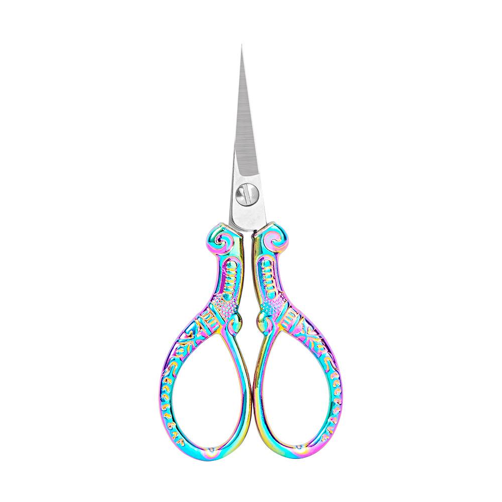 Retro Exquisite Pointed Scissors Stainless Steel Household Scissors Window Grilles Wool Embroidery Scissors Hand-Cut Student Office