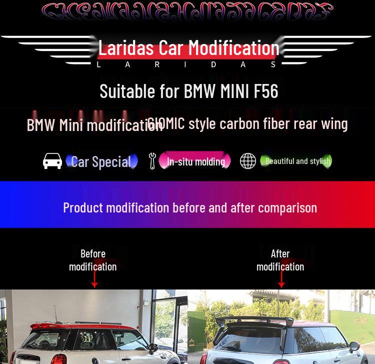 MINI F56 Carbon Fiber Rear Spoiler - GIOMIC Style Roof Wing Accessory for COOPER Upgrade