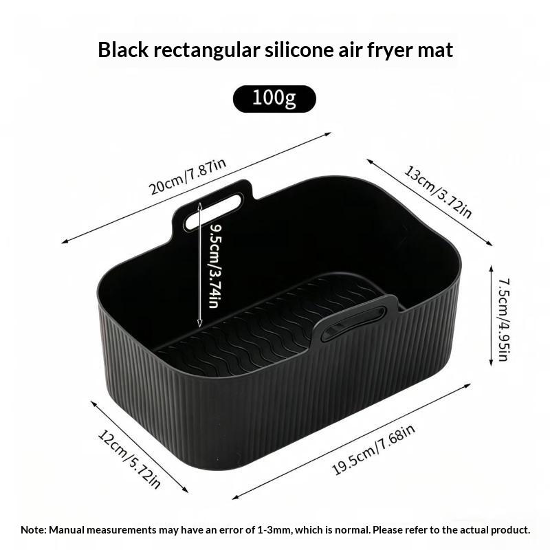 Air Fryer Silicone Pot Air Fryer Liner Heat Resistant Air Fryer Bake Silicone Basket Rectangle Baking Pan For Oven Microwave