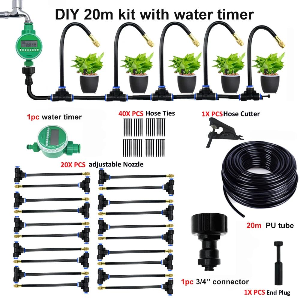DIY Free Bending Universal Spray Kit For Greenhouse Garden Flowers Plant Watering Irrigation Patio Misting Cooling