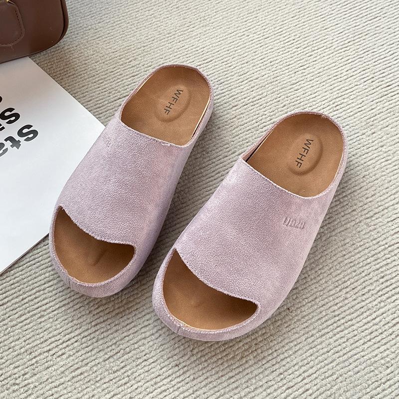 Retro One-word Belt Boken Shoes Women's 2025 Spring and Summer New Soft-soled Casual Versatile Casual Slippers Boken Slippers Women