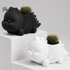Unik Havegave 3D-printet Planteholder Formet som en Dinosaur, Sød Plantebeholder til Lille Skrivebordsdekoration Kaktus Miniplanter, Dekorativ Blomst