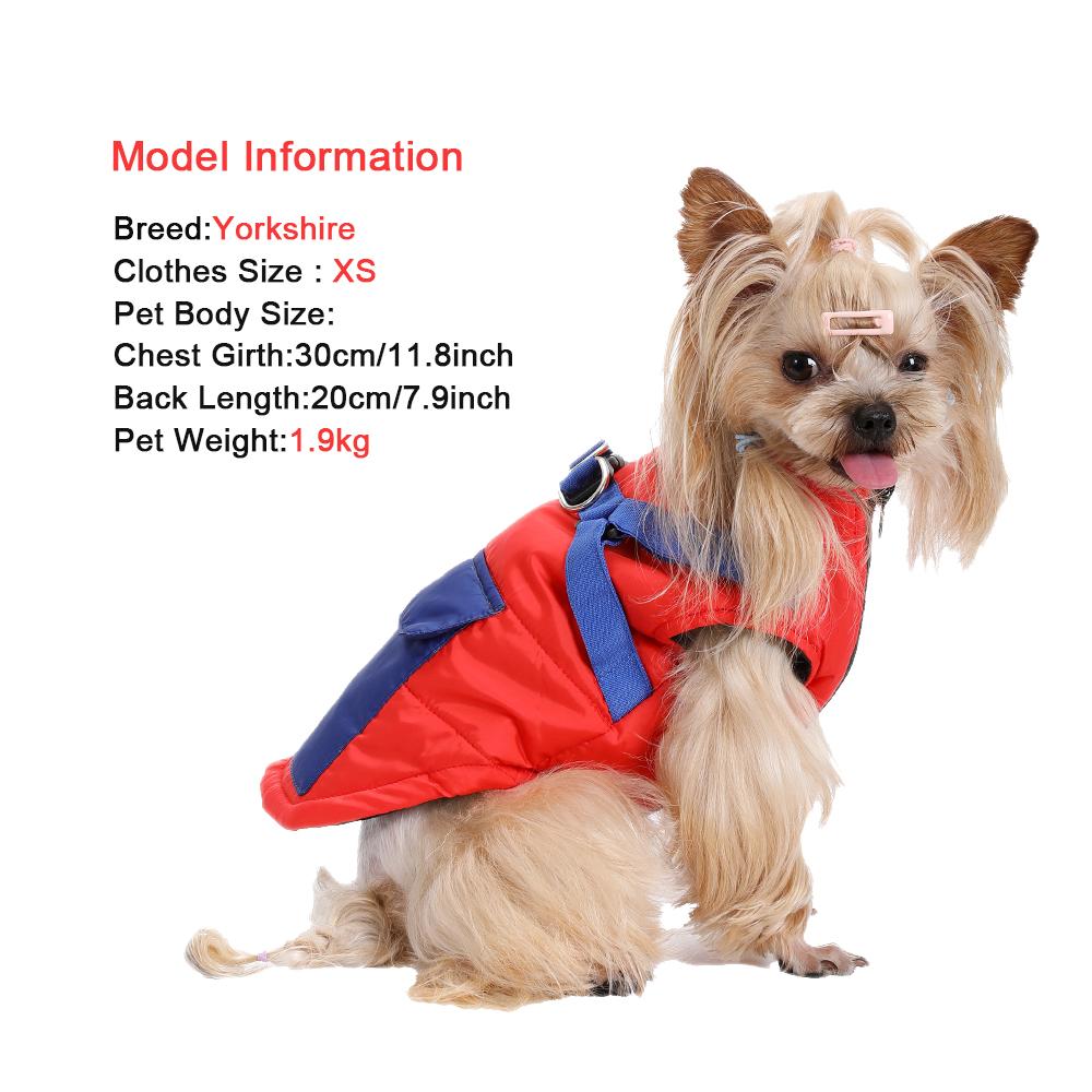 Warm Dog Coat Winter Waterproof Pet Clothes With Harness For Small Medium Dogs Cat Apparel Puppy Jacket Vest Yorkie Pug Costume