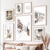 Snow Mountain Deer Squirrel Sheep Pine Leaf Road Wall Art Canvas Painting Posters And Prints Wall Pictures For Living Room Decor