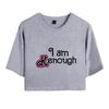 Fashion Women Casual I Am Kenough Print Short Sleeve Crop Top Funny Tee Shirts Hipster O-neck Cool Tops