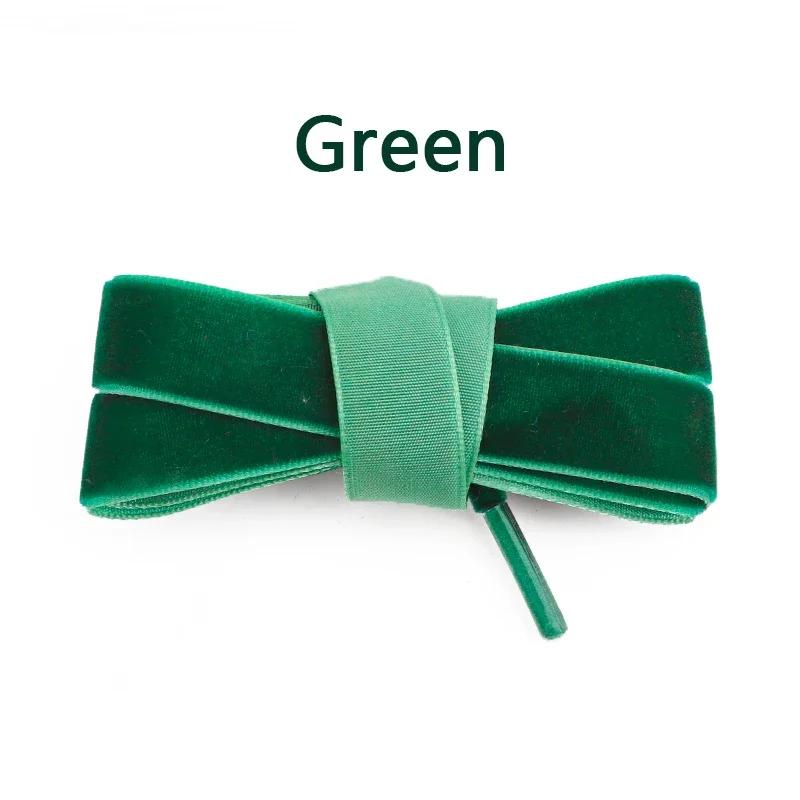 1.5CM Width Velvet Flat Shoelaces Snow Yarn Satin Silk Ribbon Shoelace Fashion Sneakers Shoe Laces for Woman 100/120/140/160cm