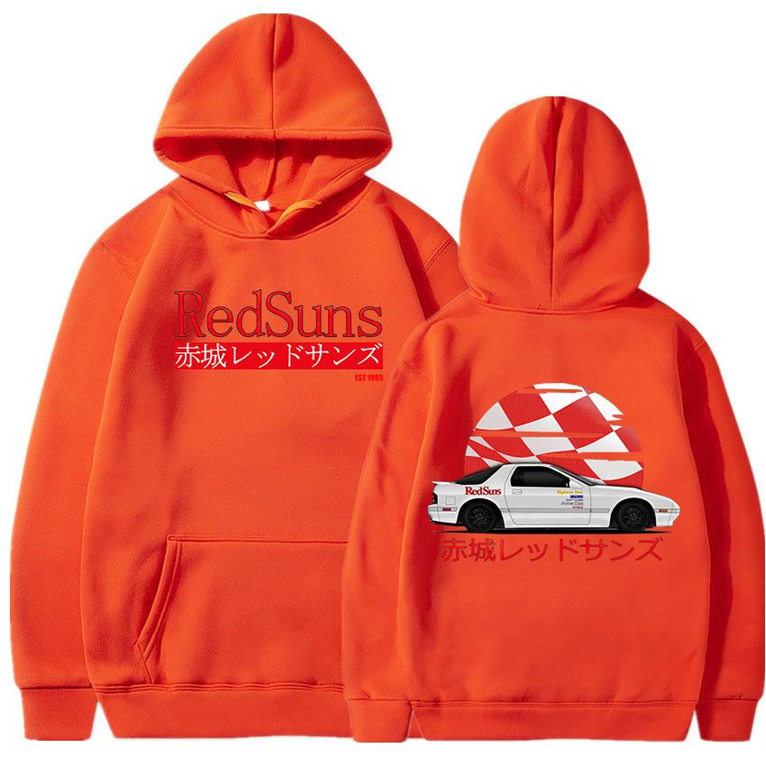 Initial D Drift Akagi RedSuns Hoodie Japanese Anime AE86 Unisex Women Fashion Hoodies Streetwear JDM Automobile Culture Sweatshirts