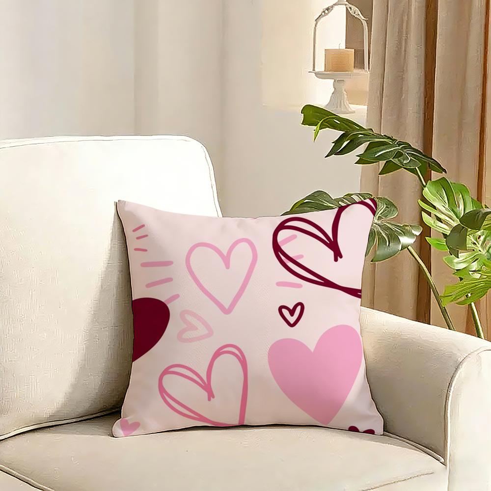 Lovely Heart of Love  My Beloved Cushion Cover Reversible Plush Pillow Cover Soft Fluffy  Home Decor for Sofa Bedroom