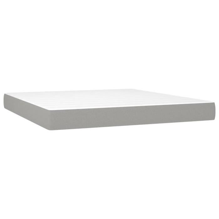 347814 vidaXL Matelas de lit à ressorts ensachés Gris clair 160x200x20 cm