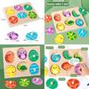 Wooden Turtle Dinosaur Animal Egg Puzzle Game For Kids With Animal Figures Educational Toy For Early Learning