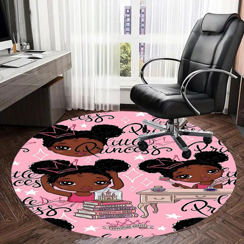 1PC Princess Little Non-Slip Floor Round carpet, Office, family, bedroom, Large Area Rug Indoor Rugs, Durable PolyesterH0342