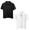 Men Quarter Zip Shirt Loose Fit Turndown Collar Short Sleeve Textured Shirt Casual Solid Color Golf Shirt for Office Daily Life Date