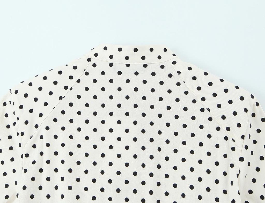Frühling 2026 Europäisches Polka-Dot Hemdjacke & Mittellange Hosen Set