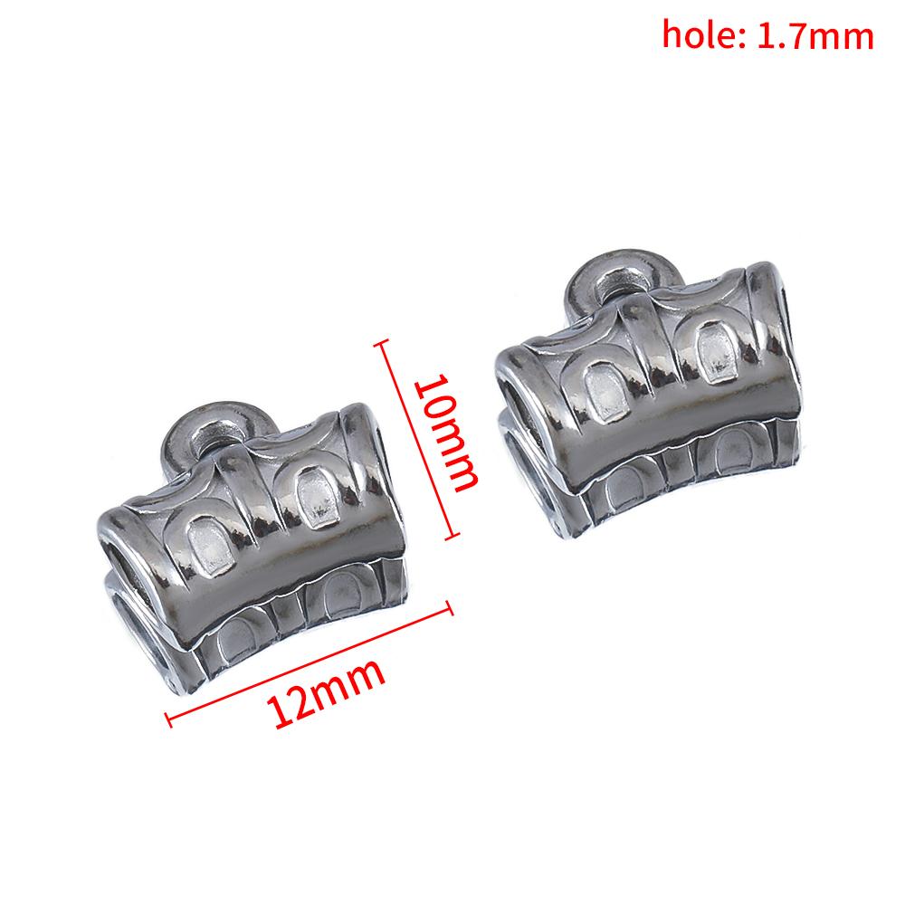 5pcs Stainless Steel Embossed Curved Tube Spacer Beads Necklace Charm Pendant Loose Beads Connectors DIY Jewelry Making Findings