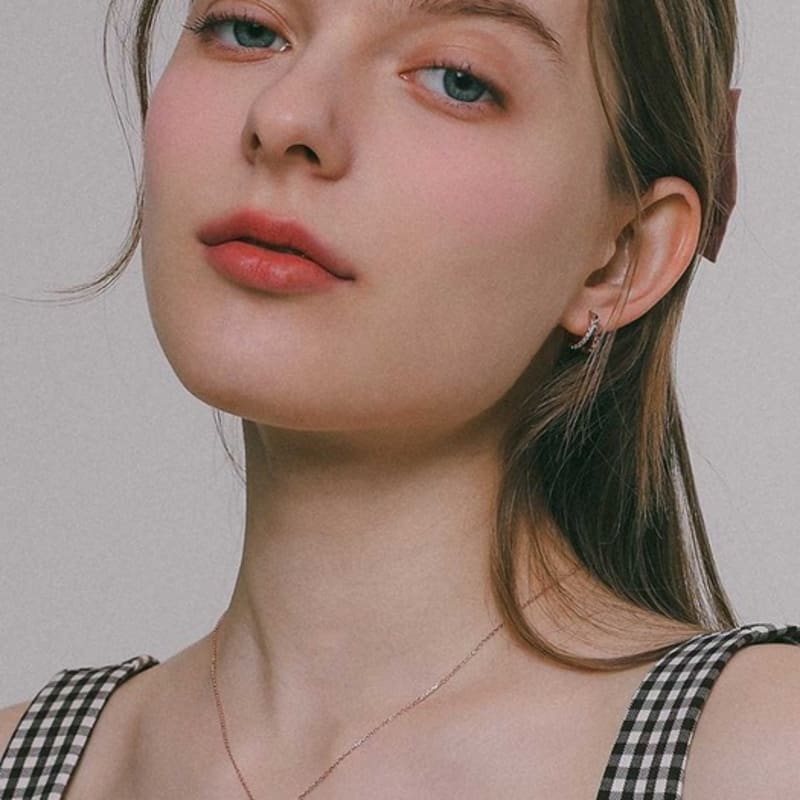 J.Lauren Rosegold Cross Pendant Cubic Silver Necklace N01200