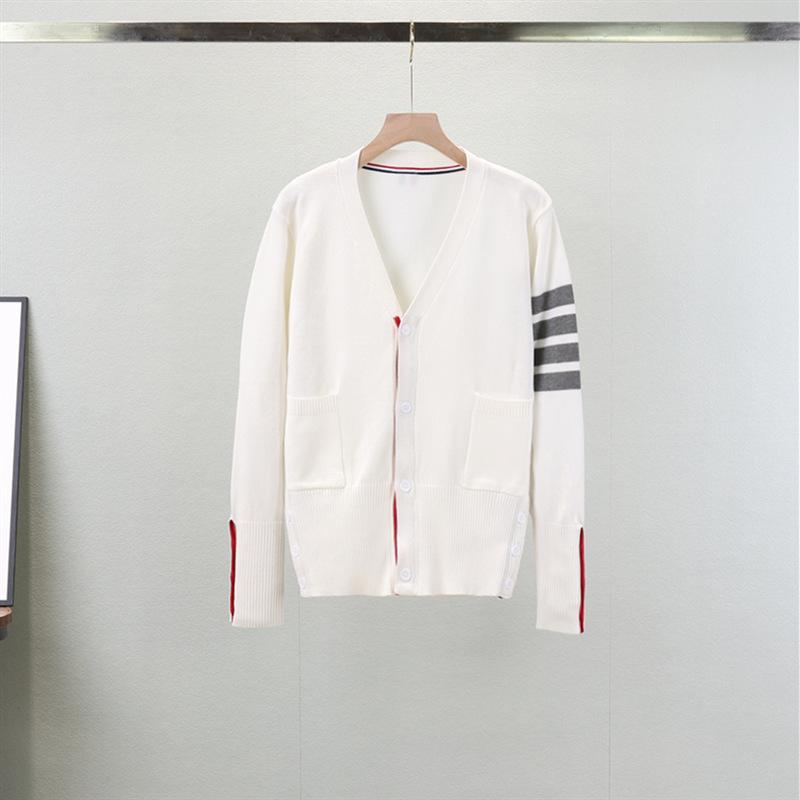 Women's Red Knit V-Neck Cardigan - Short Jacket, Trendy 2025 Style