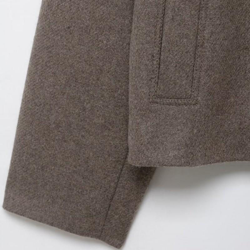 Womens Short Wool Blend Coat 2025 Winter Street Style Casual Outerwear With Button