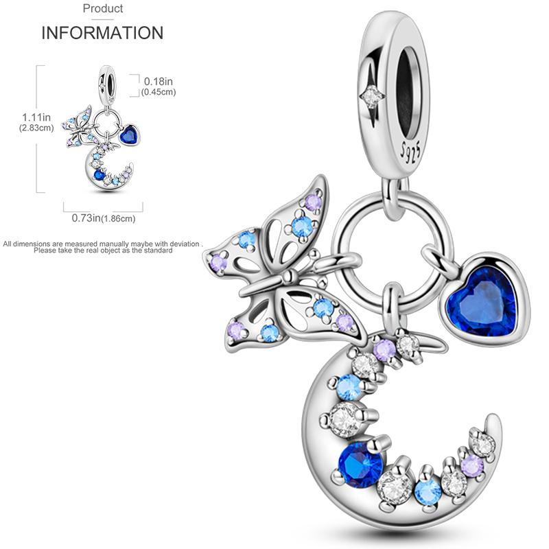 Charms Bead Copper Starlit Sky Moon Sun Earth Universe Charm Fit Bangle Bracelet Necklace Diy Jewelry