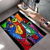 Colorful Abstract Faces Art Rug Non-slip Rug Suitable for Living Room and Bedroom Sofas.