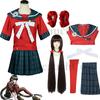 Danganronpa Harumaki Harukawa Cosplay Costume Full Set with Wig, Sailor School Uniform for Halloween Comic‑Con