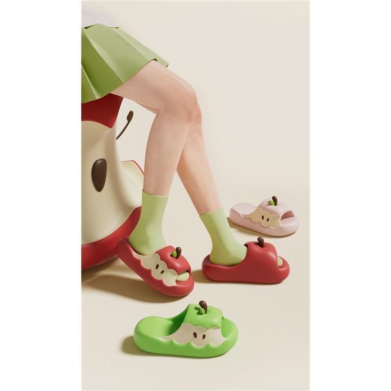 Original Small Apple Slippers Original Couple Summer Home Cute Thick Bottom Dormitory Sandals External Wear