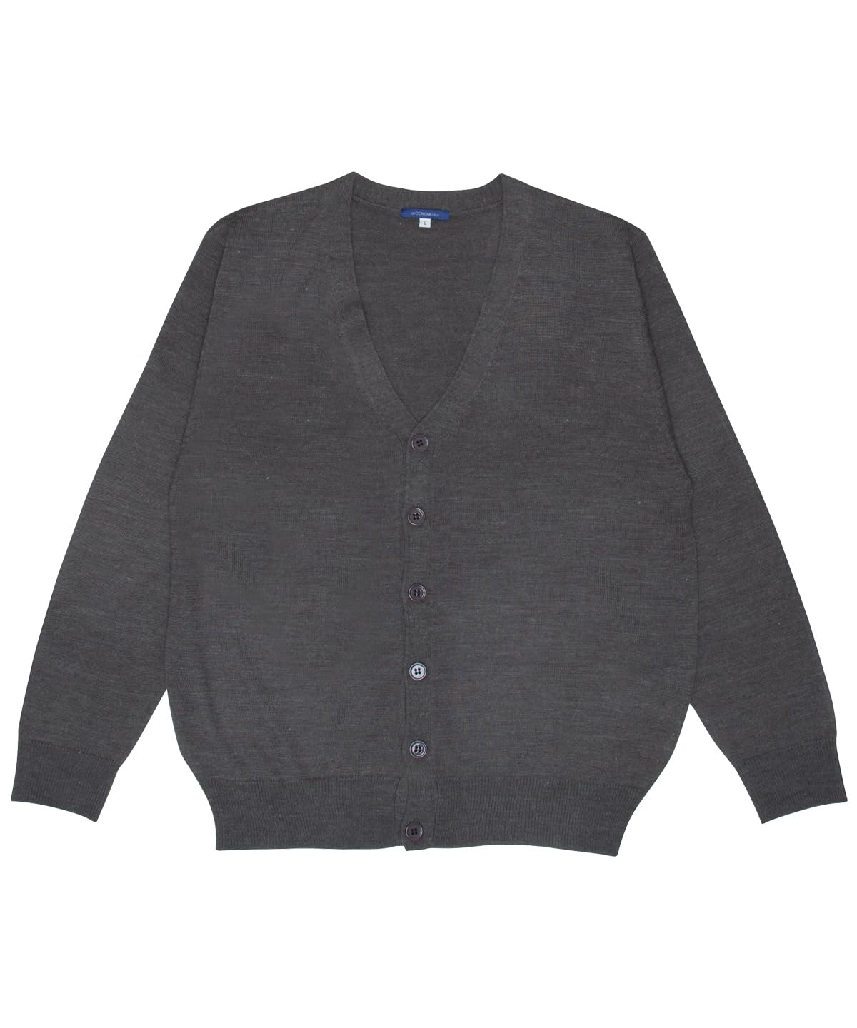 

Кардиган школьный Konomi Однотонный шерстяной школьный свитер для старшей и средней школы Легкий трикотаж [3 цвета] Девочки Осенне-зимний Студенты, серый