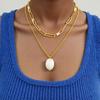Two Layer Pearls Chokers Necklace Sturdy Titanium Steel Minimalist Jewelry Comfortable for Women Gift