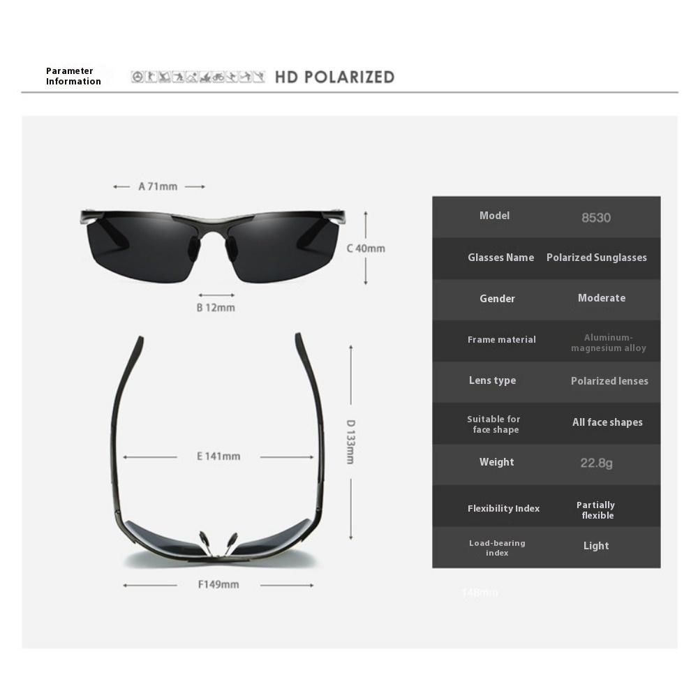 aoron Polarized Sunglasses Night Vision Aluminum Magnesium Cycling Glasses Glasses