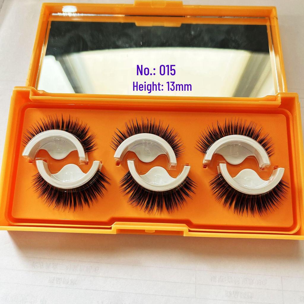 Qiao Zitong Kendinden Yapışkanlı Kirpik Jöle Şeritleri: Üç Çift Uzun Ömürlü, Takması Kolay Takma Kirpik.