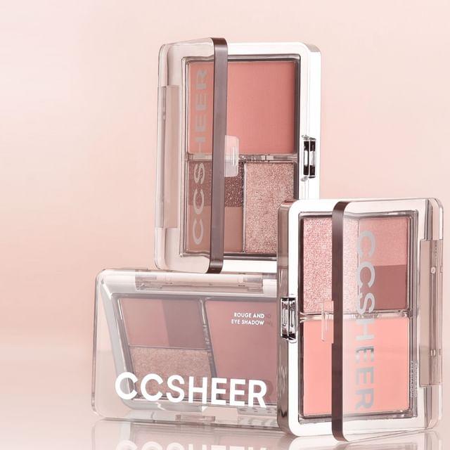 CCSHEER - Палитра румян и теней для век из четырех цветов - 3 типа 03# Mist Pink Sakura - 6g