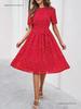 European & American Women's Polka Dot Casual Lace-up Long Dress - Spring & Summer Collection