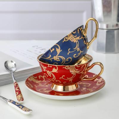 Evropská keramická sada šálků a talířů na kávu, vintage britský kostní porcelán, sada šálků a talířů na odpolední čaj pro páry