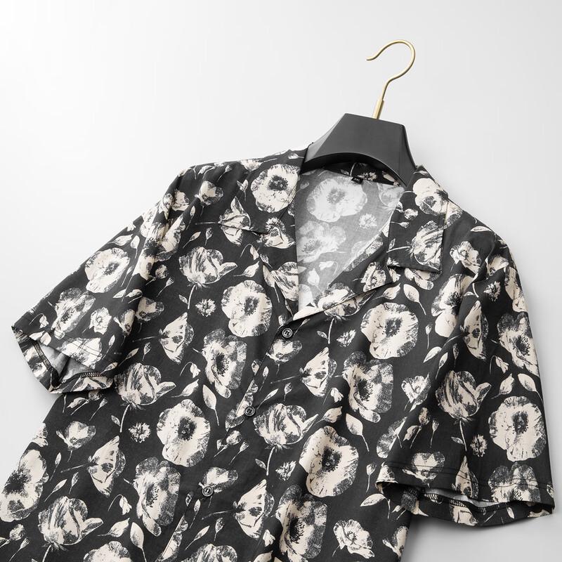 Men's Plus Size Printed Pure Cotton Short Sleeve Shirt