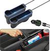 Riempitivo Fessura Sedile Auto Portabicchieri LED Cambia Colore 7 Colori Scatola Organizer Portaoggetti Fessura Auto Con Caricatore 2Usb Accessori Auto