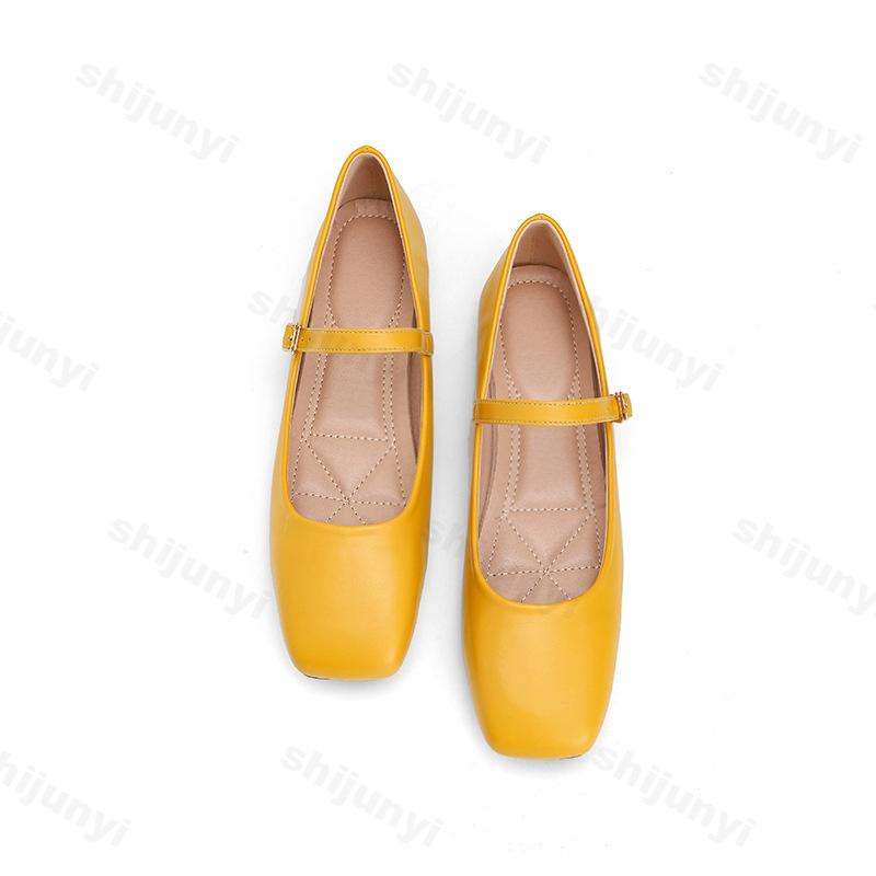 Women's Mary Jane Shoes Spring Summer New One Word Strap Vintage Flats Fashion Buckle Strap Comfortable Lightweight Casual Shoes