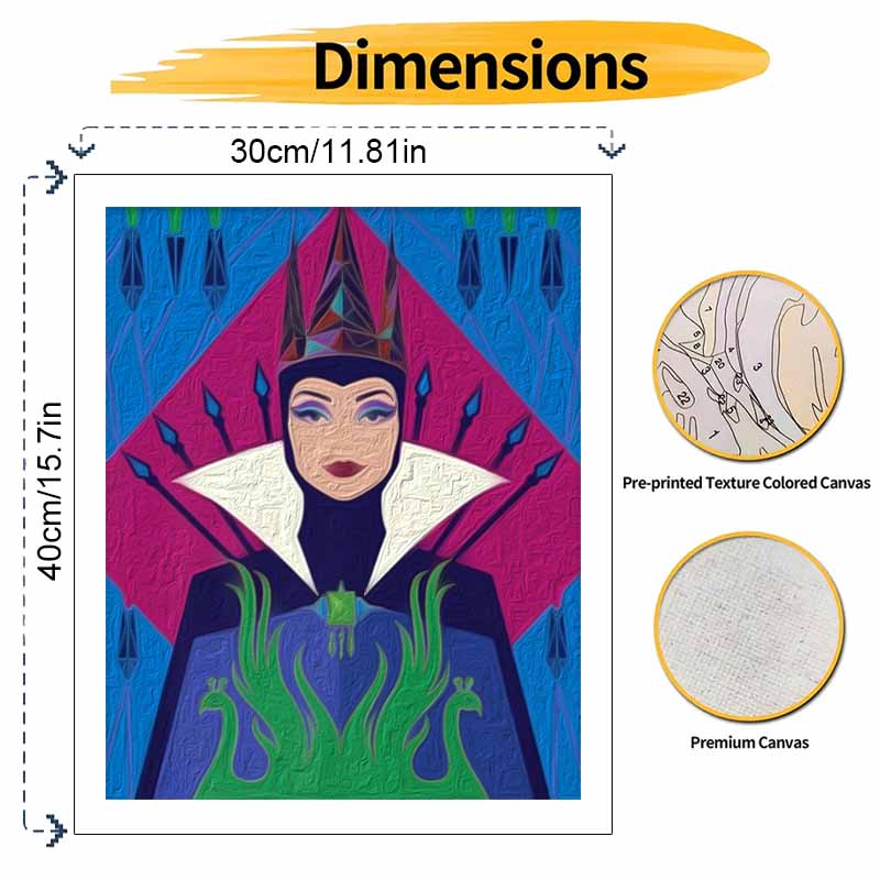 Disney Evil Queen Digital Oil Painting Diy Handpainted Coloring Painting Home Decoration, Art Wall Decor Gifts for Adults Room Decoration
