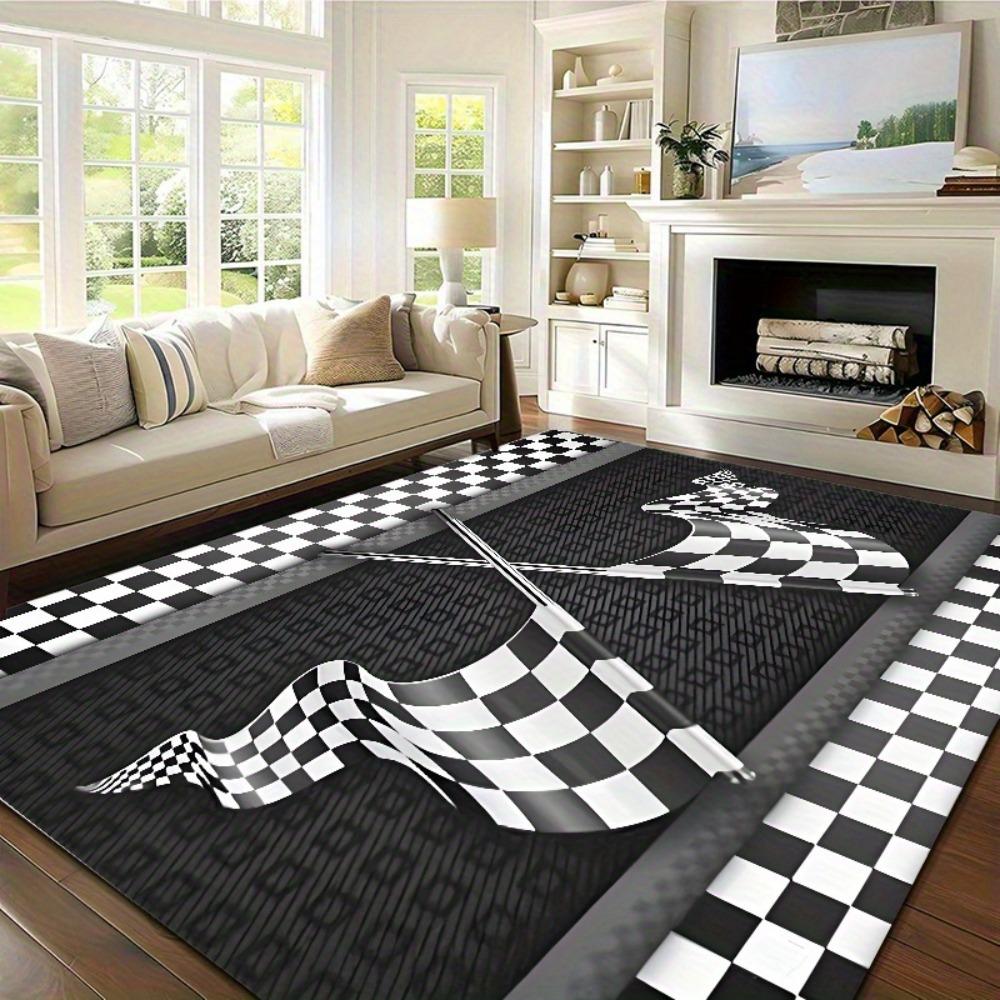 Kinder Rennstrecken Teppich Matte Teppich Cartoon Auto Design Heimdekoration für Wohnzimmer Spielzimmer mit START ZIEL Linie Heimteppiche