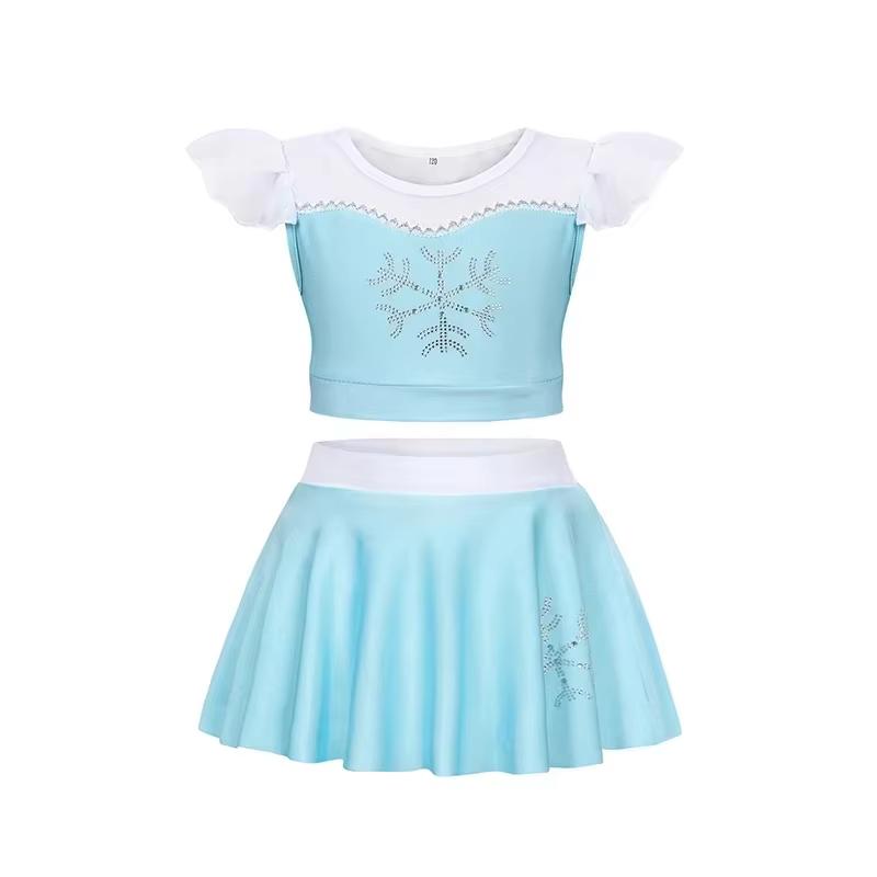 Girls Princess Theme Swimsuit Set for Summer Beachwear Pool Party Kids Jasmine Anna Elsa Rapunzel Belle Swimwear Bathing Suit